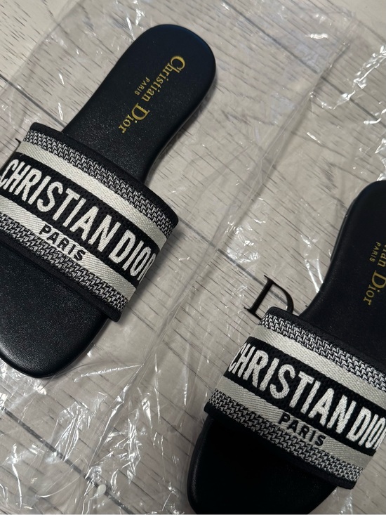 Shoes - Christian Dior Black & White Slide Sandals
